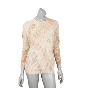 Haute Hippie tie dye Beige nude Crew Pullover Sweater Cotton Medium